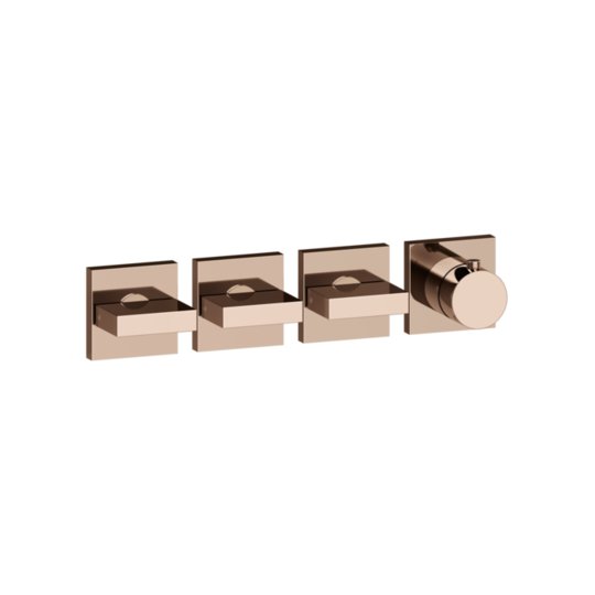 Термостатический смеситель на 3 потребителя Gessi Inverso Rigato, Copper Pvd (44336-030) Для ванны, Для душа Медь PVD