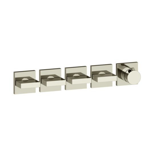 Термостатический смеситель на 4 потребителя Gessi Inverso Rigato, Nickel PVD (44338-720) Для ванны, Для душа Никель PVD