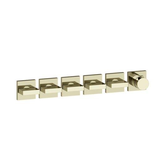 Термостатичний змішувач на 5 споживачів Gessi Inverso Rigato, Brass PVD (44340-710) Для ванни, Для душа Латунь PVD