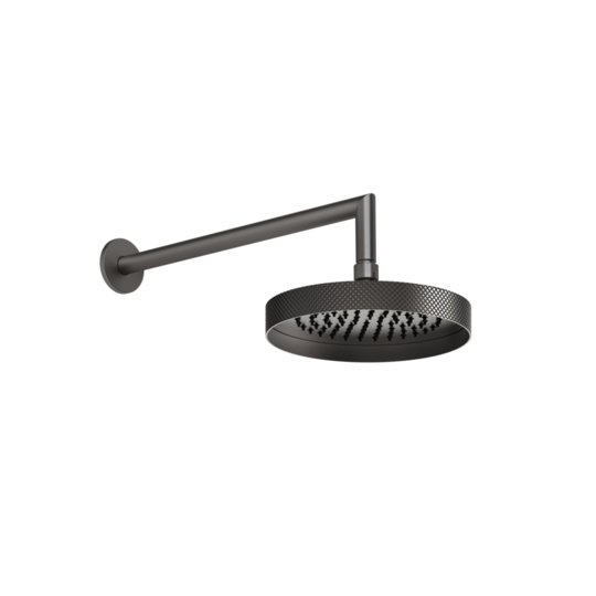 Верхний душ Ø218 мм с душевым кронштейном Gessi Inverso Rigato, Black Metal Br. PVD (63448-707) Верхние души Черный матовый металлик PVD