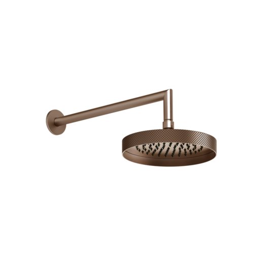 Верхній душ Ø218 мм із душовим кронштейном Gessi Inverso Rigato, Copper Brushed PVD (63448-708) Верхні душі Матовая медь PVD
