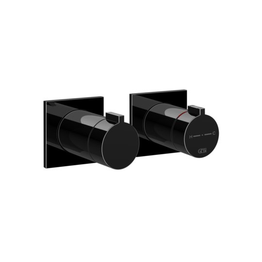 Термостатический смеситель для душа на 1 потребителя Gessi Inverso Rigato, Black Metal PVD (73032-706) Для ванны, Для душа Черный металлик PVD