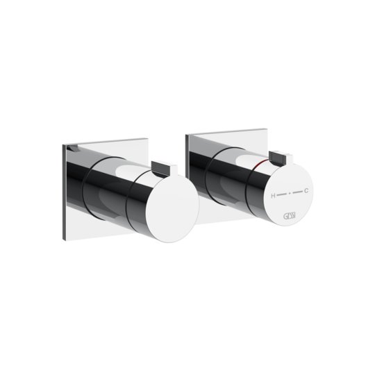 Термостатичний змішувач для душу на 2 споживача Gessi Inverso Rigato, Chrome (73034-031) Для ванни, Для душа Хром
