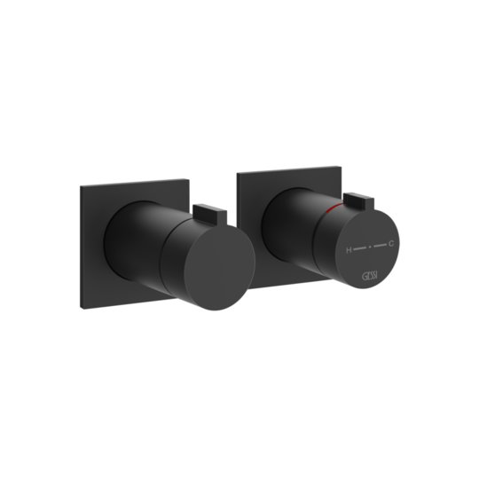 Термостатический смеситель для душа на 3 потребителя Gessi Inverso Rigato, Matte Black (73036-299) Для ванны, Для душа Черный матовый