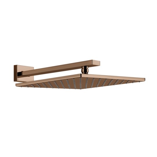 Верхний душ 300х300 мм с душевым кронштейном Gessi Inverso Rigato, Copper PVD (15185-030) Верхние души Медь PVD