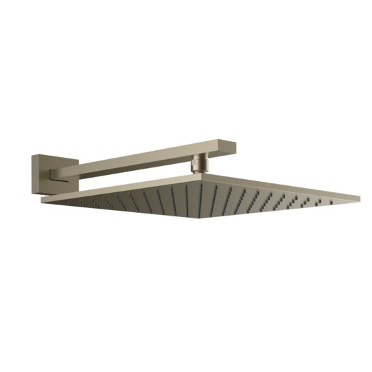 Верхний душ 300х300 мм с душевым кронштейном Gessi Inverso Rigato, Finox Brushed Nickel (15185-149) Верхние души Матовый никель