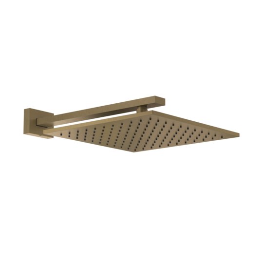 Верхний душ 300х300 мм с душевым кронштейном Gessi Inverso Rigato, Antique Brass (15185-713) Верхние души античная латунь