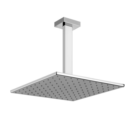 Верхний душ 300х300 мм с душевым кронштейном Gessi Inverso Rigato, Chrome (15186-031) Верхние души Хром