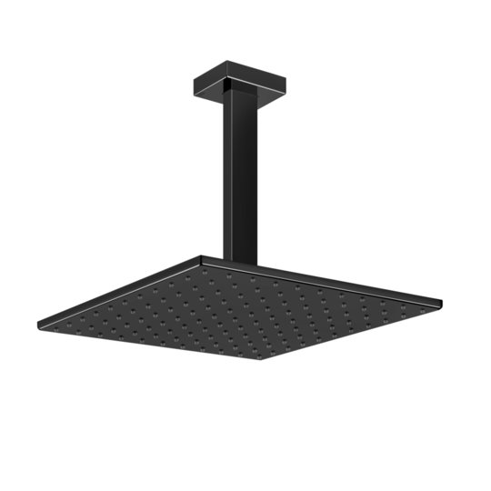 Верхній душ 300х300 мм із душовим кронштейном Gessi Inverso Rigato, Black Metal PVD (15186-706) Верхні душі Черный металлик PVD