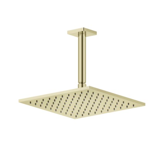 Потолочный верхний душ 250х250 мм с душевым кронштейном Gessi Inverso Rigato, Brass PVD (59155-710) Верхние души Латунь PVD