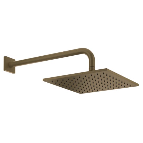 Верхній душ 250х250 мм із душовим кронштейном Gessi Inverso Rigato, Antique Brass (59158-713) Верхні душі Антична латунь