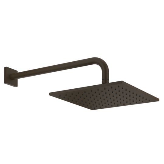 Верхний душ 250х250 мм с душевым кронштейном Gessi Inverso Rigato, Dark Bronze (59158-845) Верхние души Темная бронза