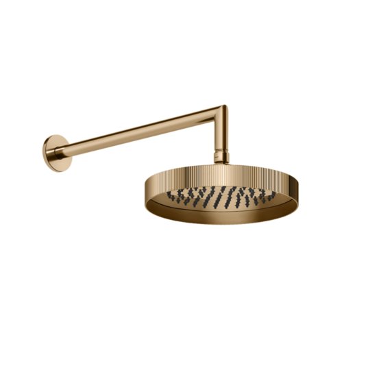 Верхний душ Ø218 мм с душевым кронштейном Gessi Inverso Rigato, Warm Bronze PVD (63548-735) Верхние души Бронза PVD