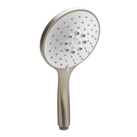 Ручний душ із білим диском Gessi Inverso Rigato, Finox Brushed Nickel (14376-149) Ручні душі (лійки) Матовий нікель