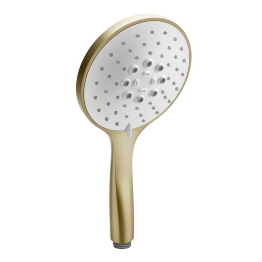Ручной душ с белым диском Gessi Inverso Rigato, Brass Brushed PVD (14376-727) Ручные души (лейки) Матовая латунь PVD