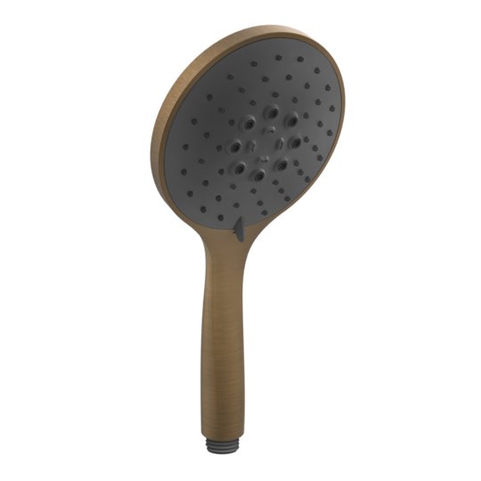 Ручной душ с черным диском Gessi Inverso Rigato, Antique Brass (14378-713) Ручные души (лейки) античная латунь