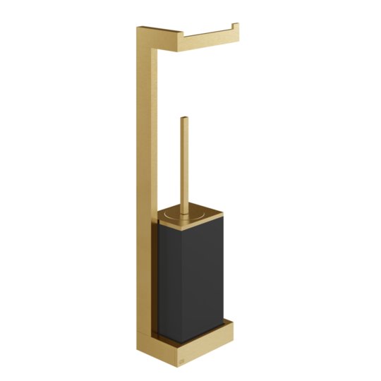 Стойка с бумагодержателем и ершиком для унитаза Gessi Inverso, Gold Brushed CCP (20868-087) Бумагодержатели, Ершики для унитаза Gessi