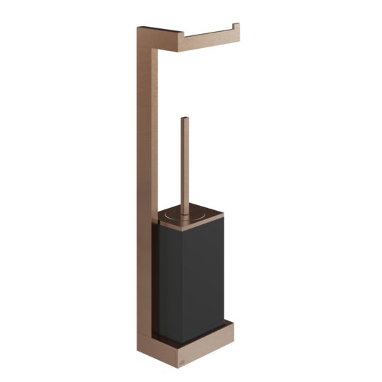 Стойка с бумагодержателем и ершиком для унитаза Gessi Inverso, Copper Brushed PVD (20868-708) Бумагодержатели, Ершики для унитаза Gessi