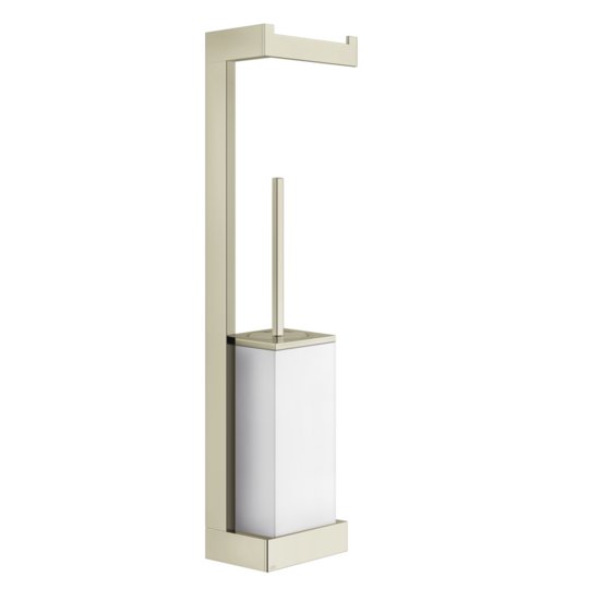 Стойка с бумагодержателем и ершиком для унитаза Gessi Inverso, Nickel PVD (20867-720) Бумагодержатели, Ершики для унитаза Gessi