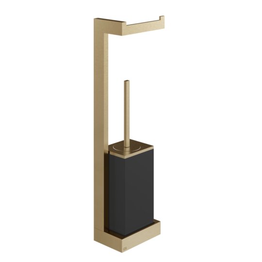 Стійка з папероутримувачем та йоржиком для унітазу Gessi Inverso, Warm Bronze Br. PVD (20868-726) Йоржики для унітазу, Паперотримачі Gessi