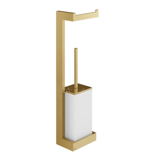 Стойка с бумагодержателем и ершиком для унитаза Gessi Inverso, Gold Brushed CCP (20867-087) Бумагодержатели, Ершики для унитаза Gessi