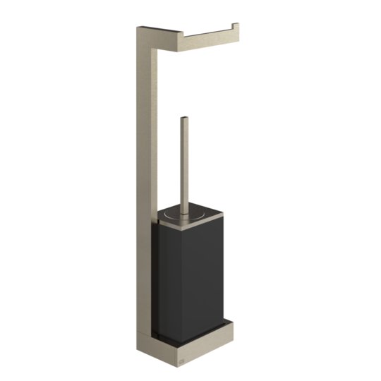 Стойка с бумагодержателем и ершиком для унитаза Gessi Inverso, Finox Brushed Nickel (20868-149) Бумагодержатели, Ершики для унитаза Gessi