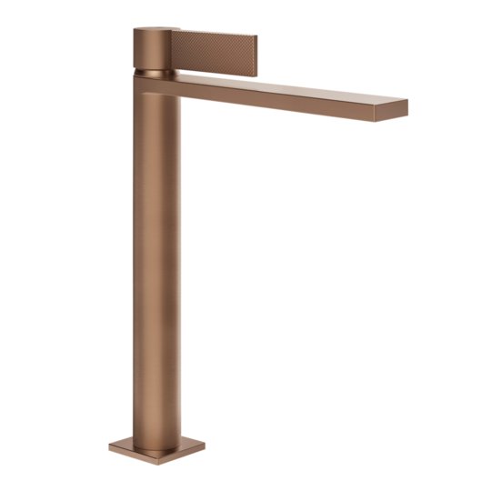 Смеситель для раковины Gessi Inverso Diamantato, с донным клапаном, Copper Brushed PVD (73653-708) Для раковины Матовая медь PVD