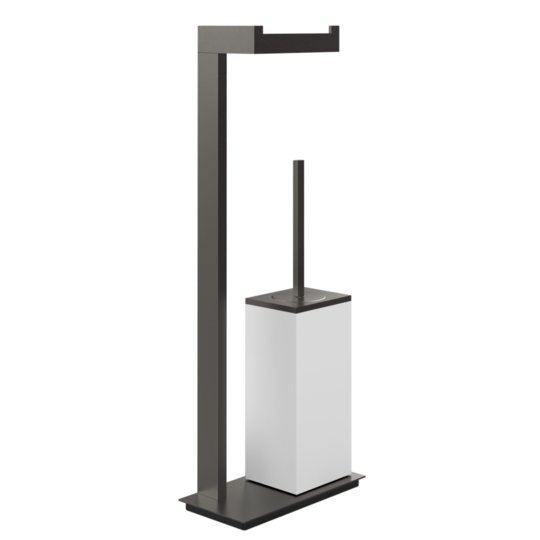 Стойка с бумагодержателем и ершиком для унитаза Gessi Inverso, Black Metal Br. PVD (20933-707) Бумагодержатели, Ершики для унитаза Gessi