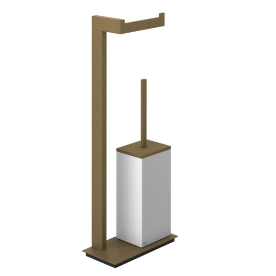 Стойка с бумагодержателем и ершиком для унитаза Gessi Inverso, Antique Brass (20933-713) Бумагодержатели, Ершики для унитаза Gessi