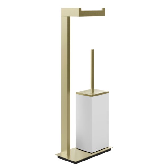 Стойка с бумагодержателем и ершиком для унитаза Gessi Inverso, Brass Brushed PVD (20933-727) Бумагодержатели, Ершики для унитаза Gessi