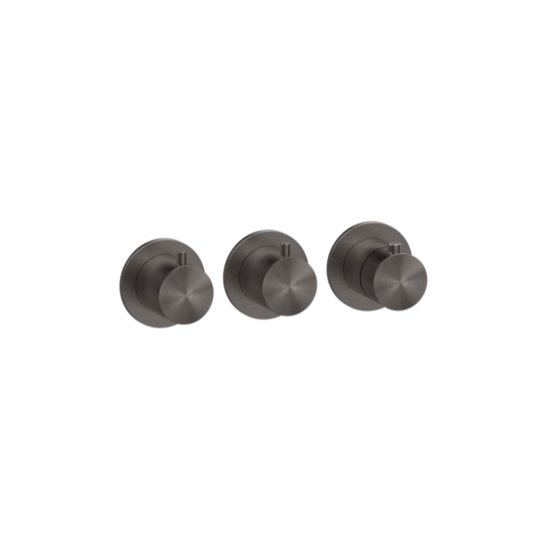 Термостатический смеситель на 2 позиции Gessi Gessi316, Black Metal Br. PVD (54334-707) Для ванны, Для душа Черный матовый металлик PVD
