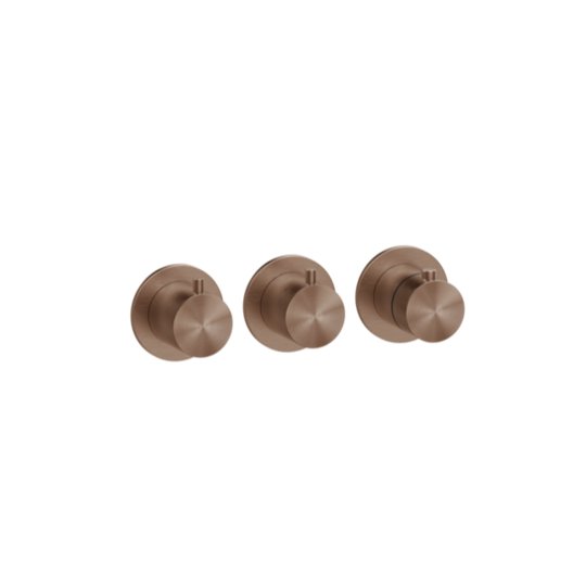 Термостатичний змішувач на 2 позиції Gessi Gessi316, Copper Brushed PVD (54334-708) Для ванни, Для душа Матовая медь PVD