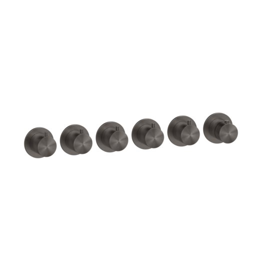 Термостатичний змішувач на 5 позицій Gessi Gessi316, Black Metal Br. PVD (54340-707) Для ванни, Для душа Чорний матовий