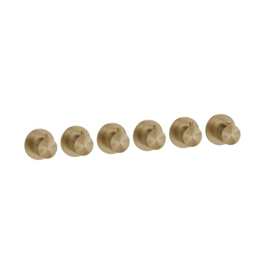 Термостатический смеситель на 5 позиций Gessi Gessi316, Warm Bronze Br. PVD (54340-726) Для ванны, Для душа Матовая бронза PVD