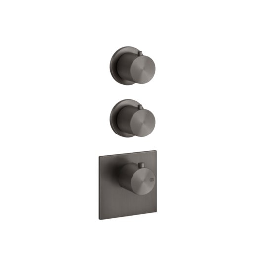 Термостатичний змішувач на 2 позиції Gessi Gessi316, Black Metal Br. PVD (54504-707) Для ванни, Для душа Черный матовый металлик PVD