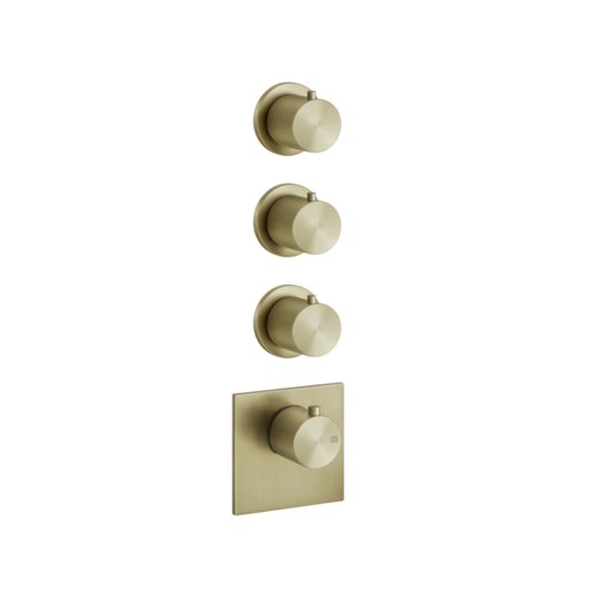 Термостатический смеситель на 3 позиции Gessi Gessi316, Brass Brushed PVD (54506-727) Для ванны, Для душа Матовая латунь PVD