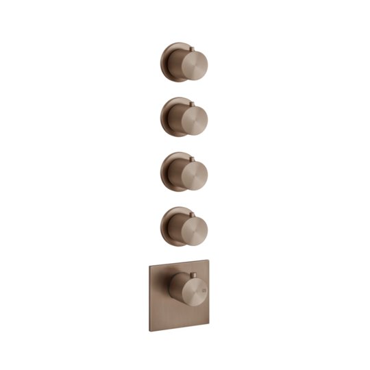 Термостатический смеситель на 4 позиции Gessi Gessi316, Copper Brushed PVD (54508-708) Для ванны, Для душа Матовая медь PVD