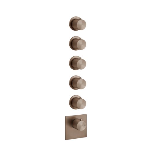 Термостатичний змішувач на 5 позицій Gessi Gessi316, Copper Brushed PVD (54510-708) Для ванни, Для душа Матовая медь PVD