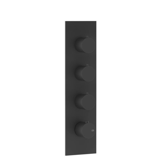 Термостатический смеситель на 3 позиции Gessi Gessi316, Matte Black (54516-299) Для ванны, Для душа Черный матовый