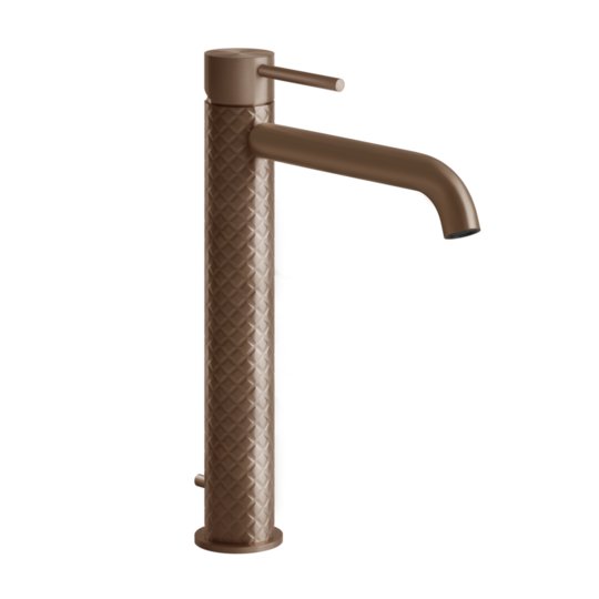 Смеситель для раковины Gessi Gessi316 Intreccio, с донным клапаном, Copper Brushed PVD (54103-708) Для раковины Матовая медь PVD