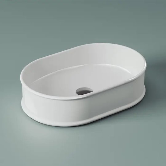 Раковина накладна 60х40 см Artceram Atelier, Grossy white (ATL002 01; 00) На стільницю, На тумбу 