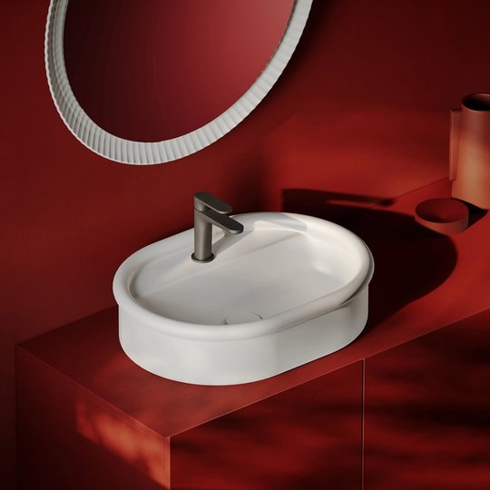 Раковина накладна 60х45 см Artceram Brera, Matte white (BRL002 05; 00) На стільницю, На тумбу 