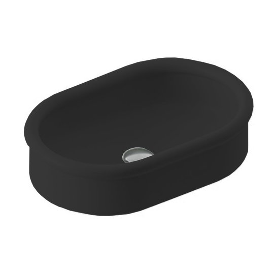 Раковина накладная 60х40 см Artceram Brera, Matte black (BRL003 17; 00) На пьедестал, На столешницу, На тумбу Овальные