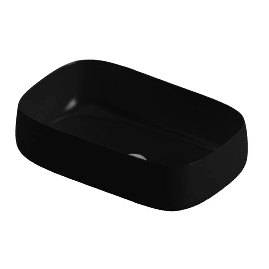 Раковина накладна 55х35 см Artceram Cognac Quadro, Black glossy (COL008 03; 00) На стільницю, На тумбу 