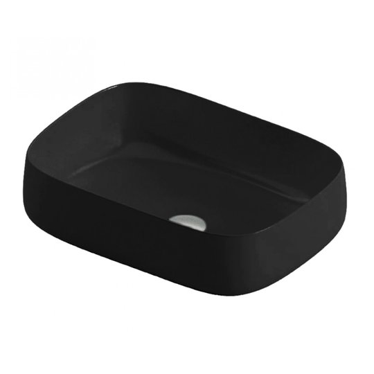 Раковина накладна 56х41 см Artceram Cognac Quadro, Black glossy (COL009 03; 00) На стільницю, На тумбу 