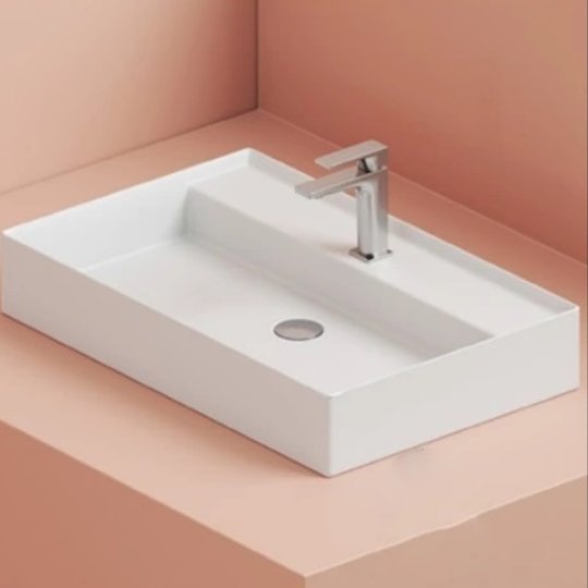 Раковина подвесная 75х48 см ArtCeram Scalino, Grossy white (SCL008 01;00) Накладной, Подвесные Прямоугольные