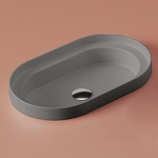 Раковина встраиваемая 58х35 см ArtCeram Fuori Scala, Grey olive (TFL033 15;00) Встраиваемые сверху, На консоль Овальные