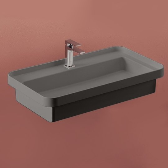 Раковина встраиваемая 80х45 см ArtCeram Fuori Scala, Grey olive (TFL035 15;00) Встраиваемые сверху, На консоль Прямоугольные