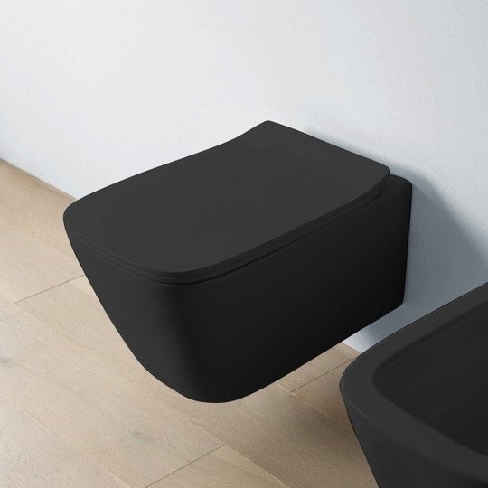 Подвесной безободковый унитаз Artceram A16 The.Reel, Matte black (ASV006 17;00) Подвесные 