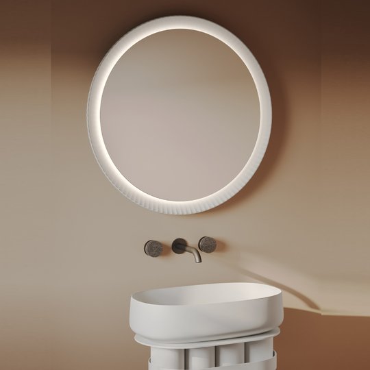 Зеркало для ванной комнаты с LED-подсветкой Ø 76 см ArtCeram Lord, Grossy white (ACS018 01;00) ArtCeram Зеркала